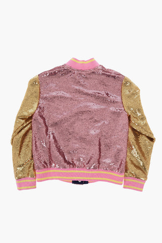Bomber Varsity Bicolore con Paillettes