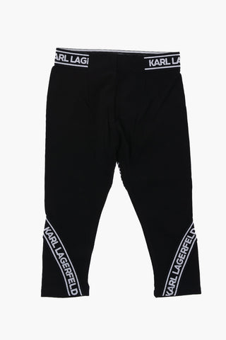 Leggings in Tinta Unita con Bande Logate