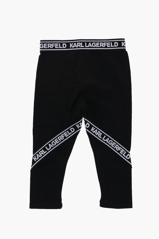 Leggings in Tinta Unita con Bande Logate