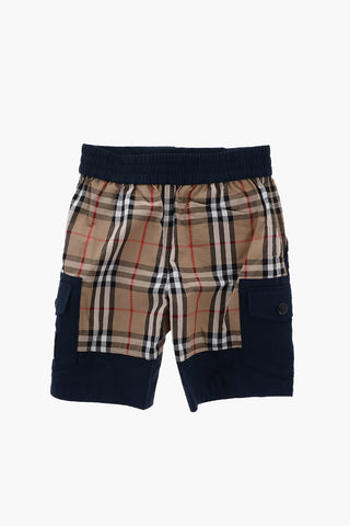 Shorts Cargo HAL a Quadri con Elastico in Vita