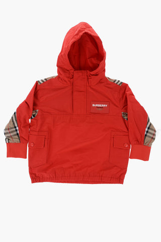 Cotton Blend WIDER Anorak with Check Details