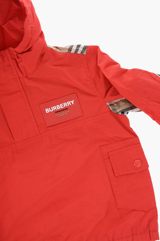 Cotton Blend WIDER Anorak with Check Details