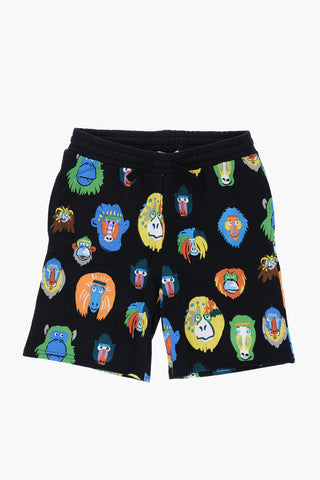 Printed Cotton Shorts with Elastic Waistband
