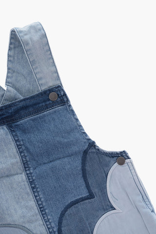 Organic Denim Salopette with Embroidery Details
