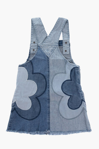 Salopette in Denim Organico con Dettagli ricamati