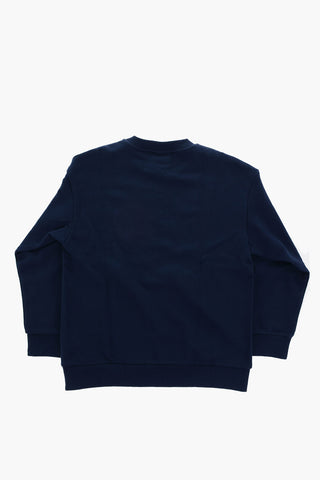 Brushed Cotton Crew-neck Sweatshirt with Printed Logo