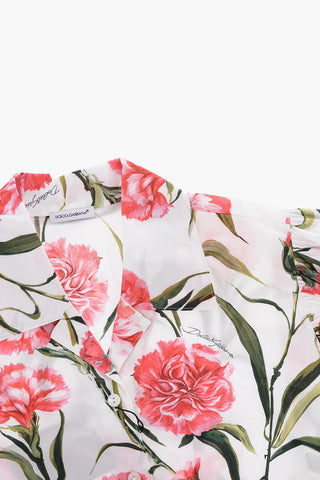Floral-Printed Blouse with Knot On The Front