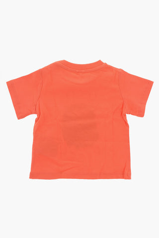 Solid Color Crew-neck T-Shirt with Front Print