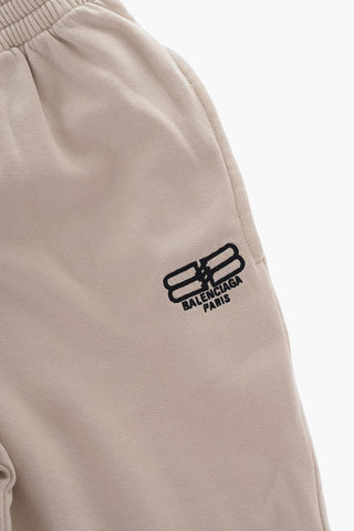 Joggers in Tinta Unita con Logo Ricamato