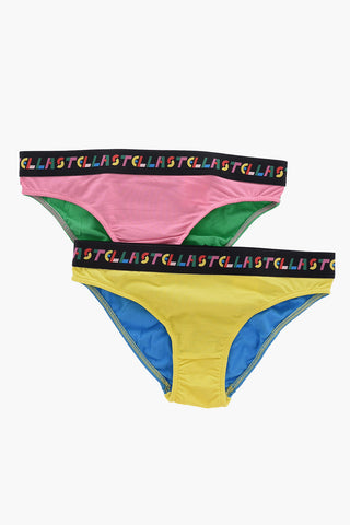 Set 2 Slip Color Block in Cotone Stretch con Banda Elastica Logata