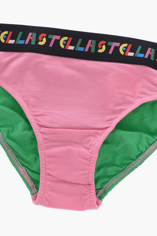 Set 2 Slip Color Block in Cotone Stretch con Banda Elastica Logata