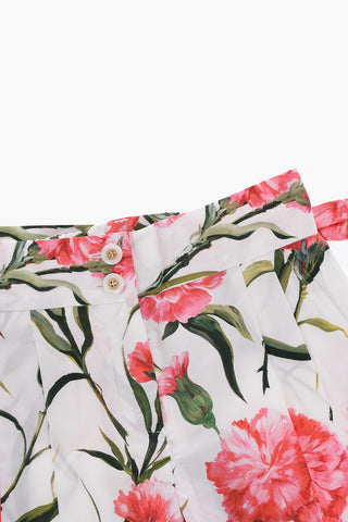 Pantaloni in Stampa Floreale con Cintura
