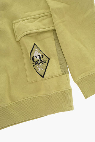 Solid Color Crew-neck Sweatshirt with Breast Pocket