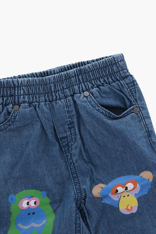 Jeans in Cotone Stampato