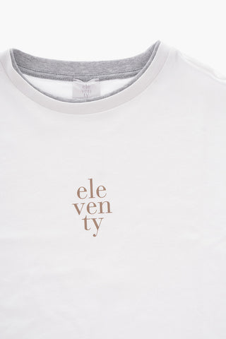 Contrasting Edges Crew-neck T-Shirt
