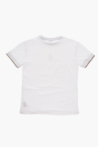 Contrasting Edges Crew-neck T-Shirt