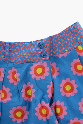 Floral Patterned Shorts with Elastic Waistband