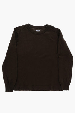 Solid Color Crew-neck Sweater with Sleeve Pocket