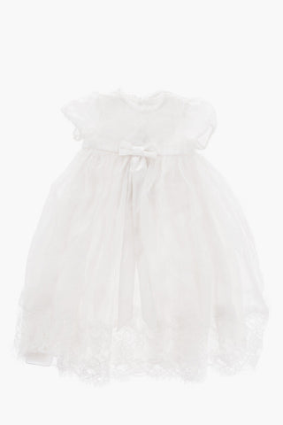 Silk Blend Dress with Macrame' Lace Details