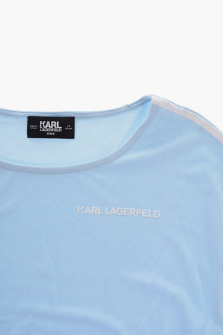 Vestito a Tinta unita con Bande Logate a Contrasto