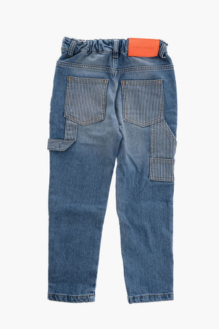 Cotton Stretch Jeans with Striped Pockets