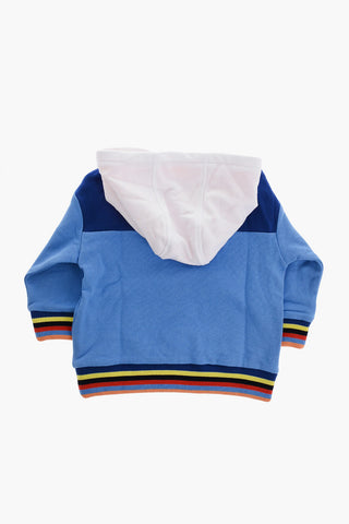 Felpa Hoodie con Tascha a Toppa Fluo