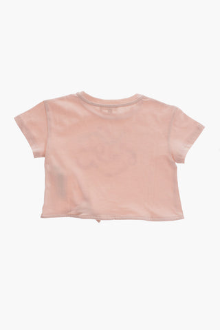 Crew-Neck T-Shirt with Front Knot