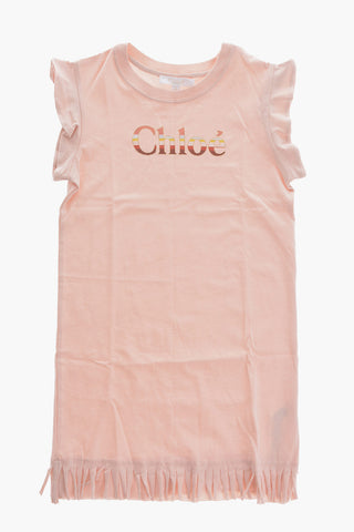 Fringed Hem Cotton Dress