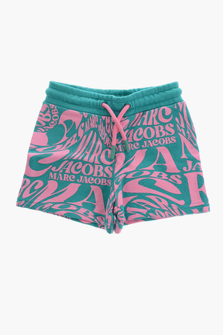 Two-Tone Printed Shorts with Elastic Waistband