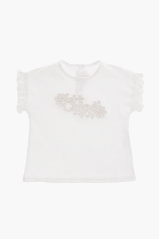 Solid Color Crew-neck T-Shirt with Embroidered Logo