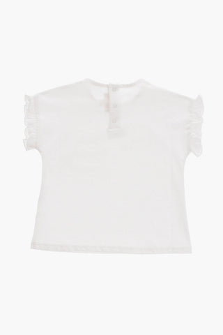 Solid Color Crew-neck T-Shirt with Embroidered Logo