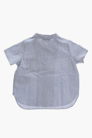 Camicia a Righe a Manica Corta con Taschino