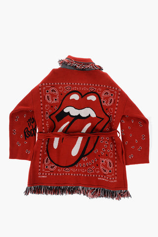 Embroidered ROCKNROLL ICON Wool Cardigan