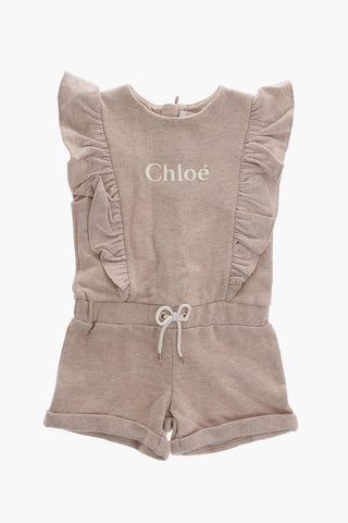 Romper Suit in Tinta Unita con Volant 