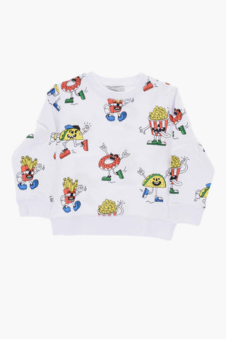 Cotton Crew-Neck Sweatshirt with Prints