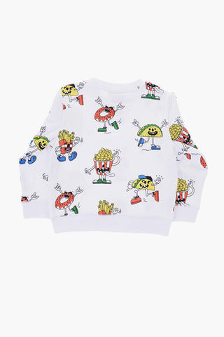 Cotton Crew-Neck Sweatshirt with Prints
