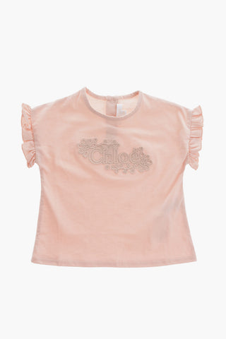 Solid Color Crew-neck T-Shirt with Embroidered Logo