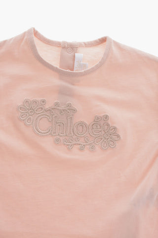 Solid Color Crew-neck T-Shirt with Embroidered Logo