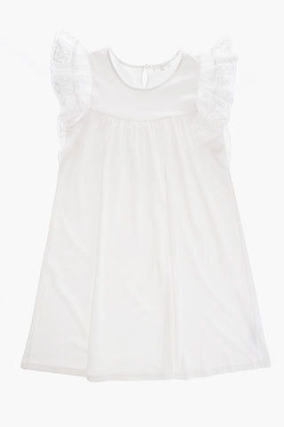 Cotton Dress with Embroidery Sleeve