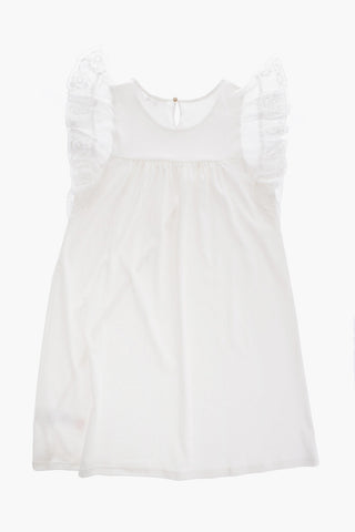 Cotton Dress with Embroidery Sleeve