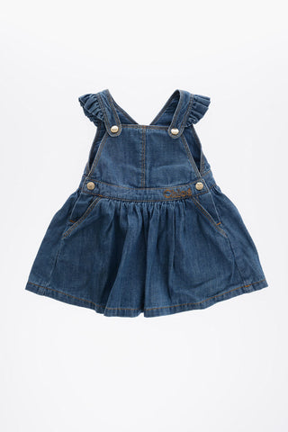 Vestito in Denim con Bottoni Dorati