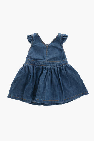Vestito in Denim con Bottoni Dorati