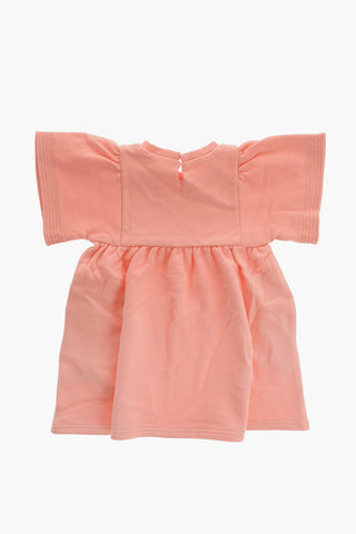 Brushed Cotton Dress with Perforated Details