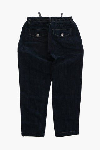 Single-Pleated Cotton Jeans