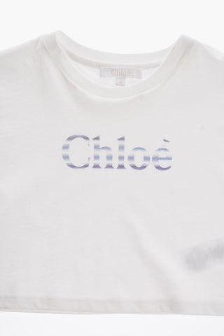 Solid Color Crew-neck T-Shirt with Printed Logo