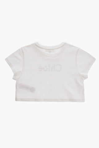 Solid Color Crew-neck T-Shirt with Printed Logo