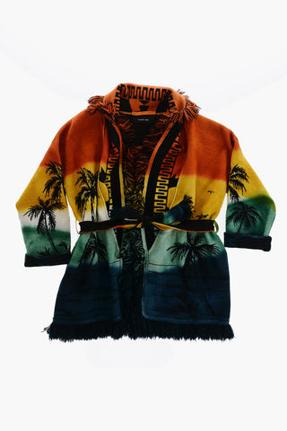 Embroidered PARADISE ISLAND Wool Cardigan