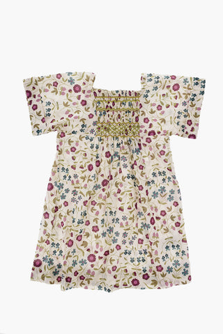 Floral-Printed Dress with Ruched Detail