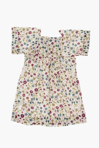 Floral-Printed Dress with Ruched Detail