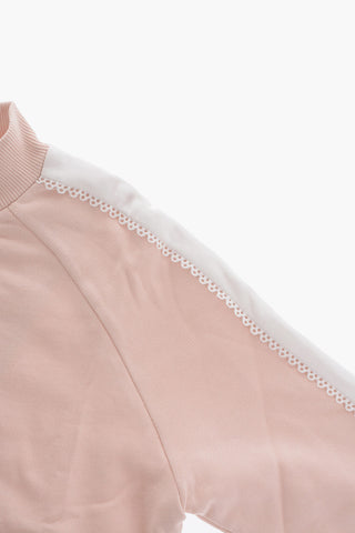 Crew-Neck Sweatshirt with Contrast Details
